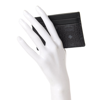 MCM Calfskin Visetos Mini Card Case Black 2 of 8
