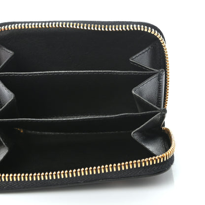 Saint Laurent Calfskin Star Print Compact Zip Coin Purse Black Ivory Red 4 of 6