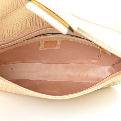 Fendi Metallic Calfskin Printed Baguette Gold 5 of 16