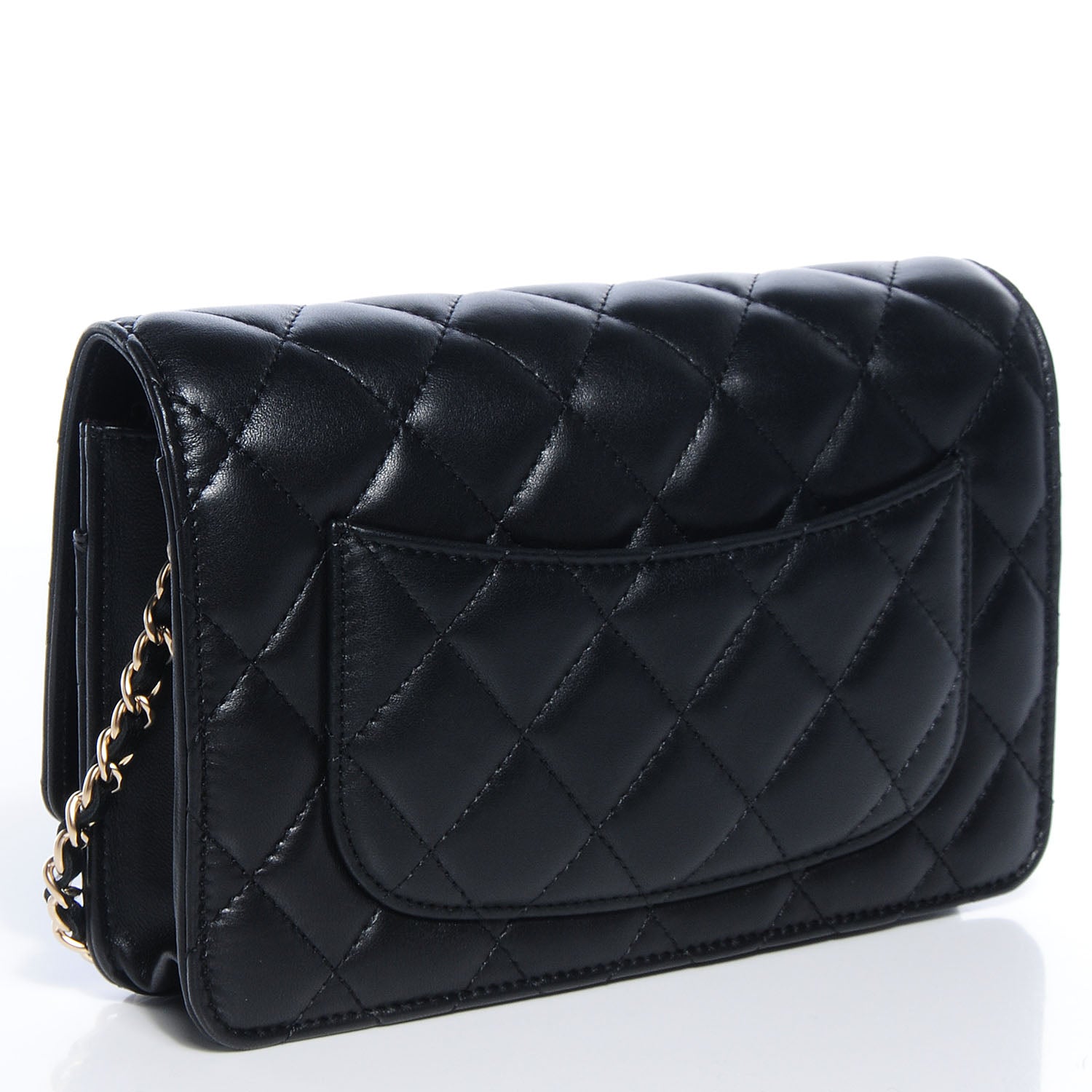 Chanel Lambskin Quilted Wallet On Chain WOC Black 3 of 9