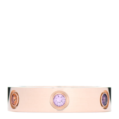 Cartier 18K Pink Gold Sapphire Garnet Amethyst 5.5mm LOVE Ring 60 9 1 of 4
