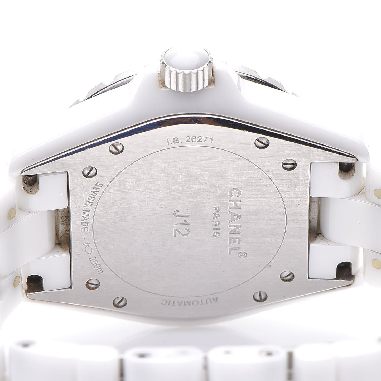 Stainless Steel Ceramic Diamond 38mm J12 Automatic Watch White