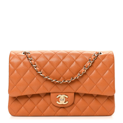 Chanel Caviar Quilted Medium Double Flap Light Brown 1 of 10