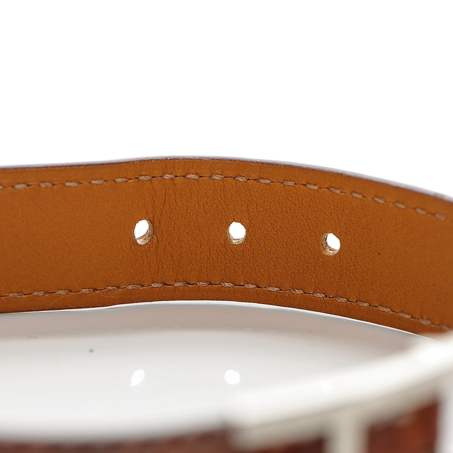 Hermes Matte Alligator Hapi Simple Tour Bracelet S Fauve 5 of 6