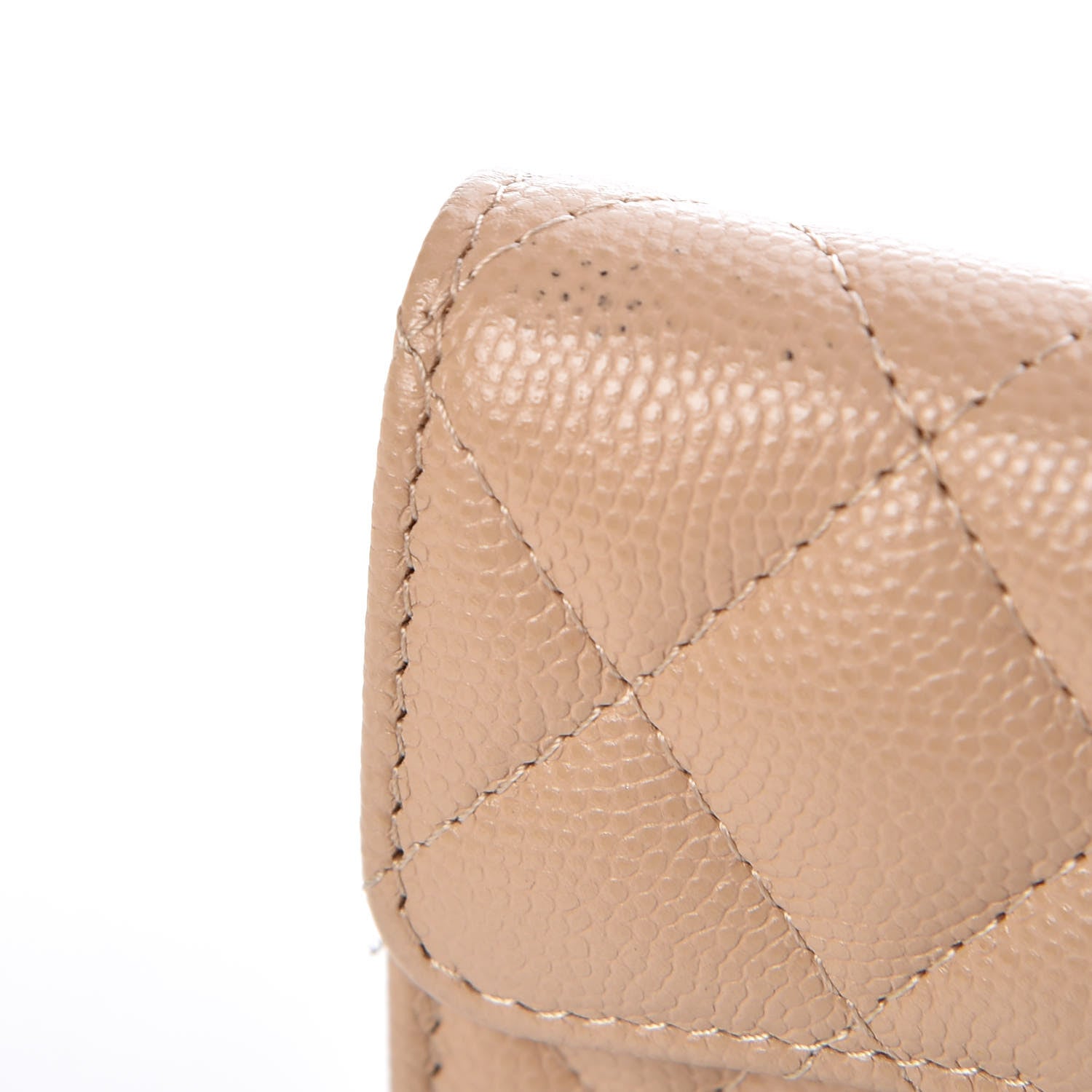 Chanel Caviar Quilted Card Holder Wallet Beige 9 of 10