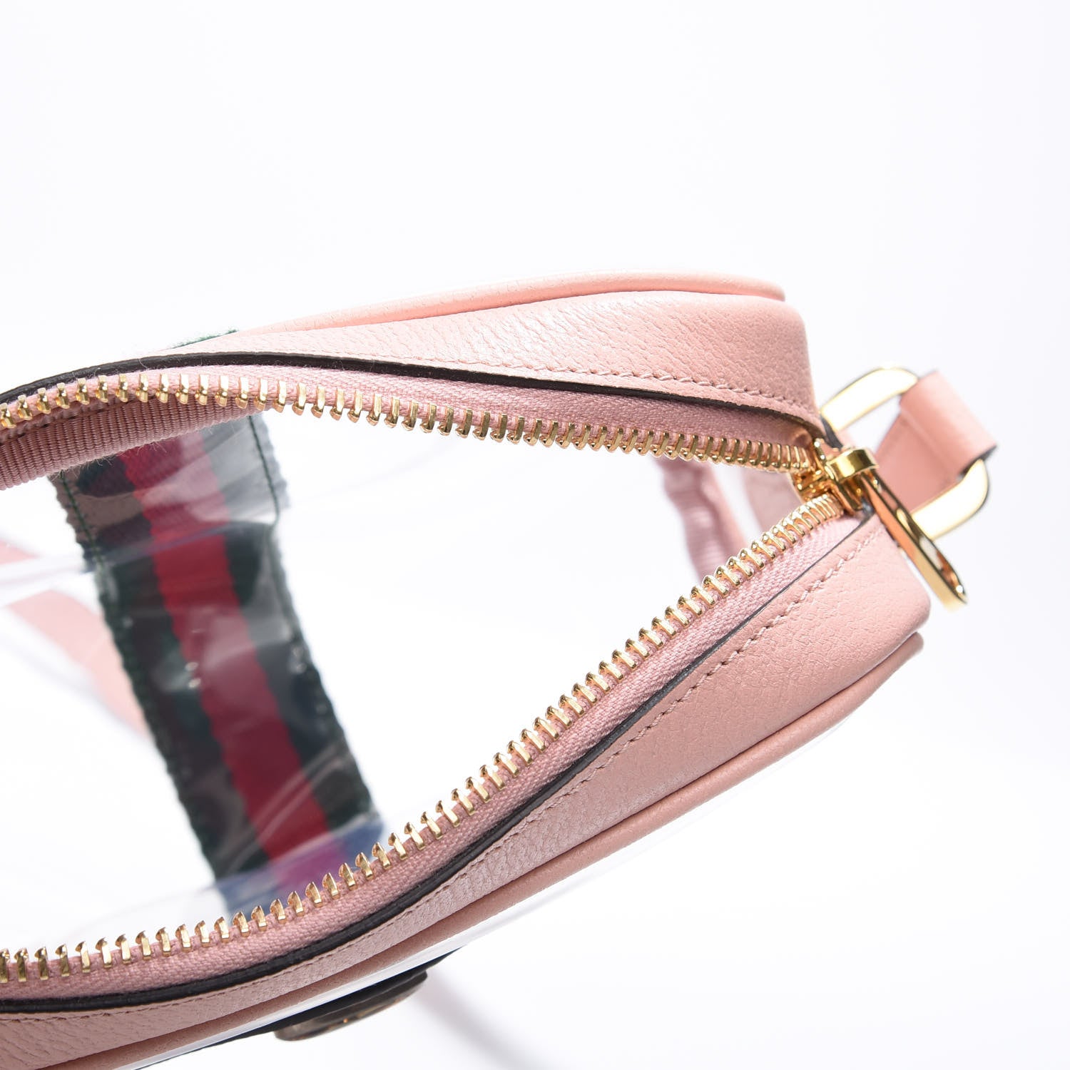 Gucci Vinyl Web Mini Ophidia Transparent Shoulder Bag Perfect Pink 4 of 10