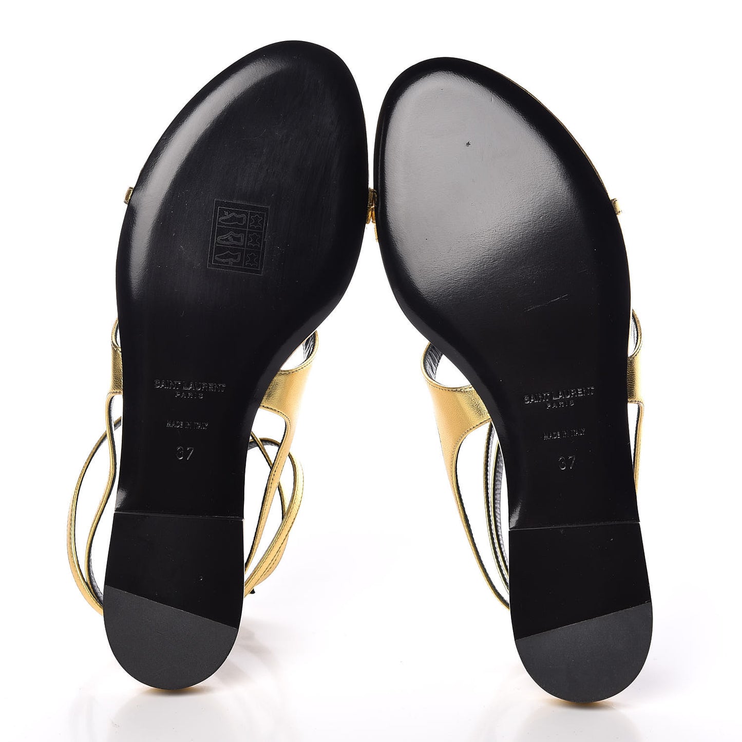 Metallic Lambskin Gia 05 Ankle Sandals 37 Oro