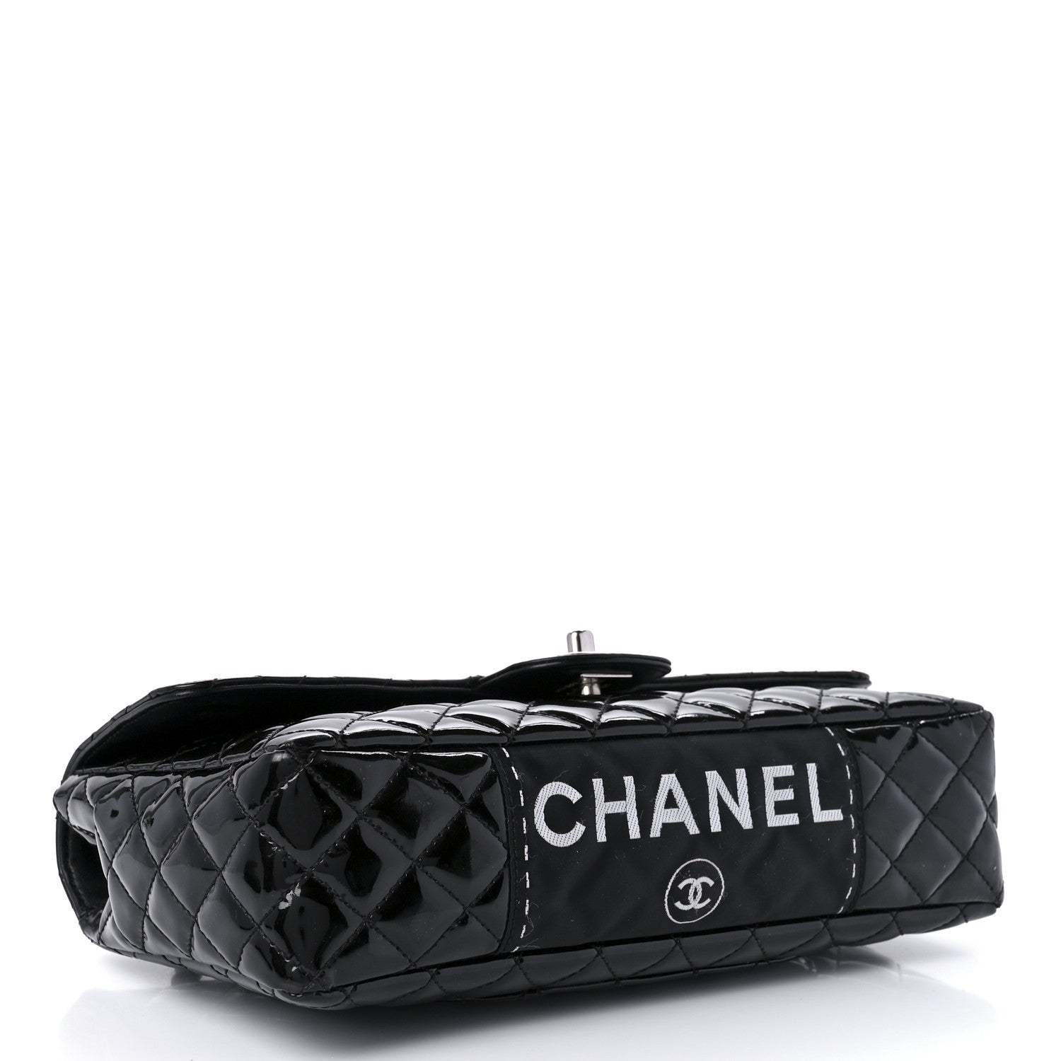 Chanel Patent Quilted Secret Label Medium Flap Black 4 of 10
