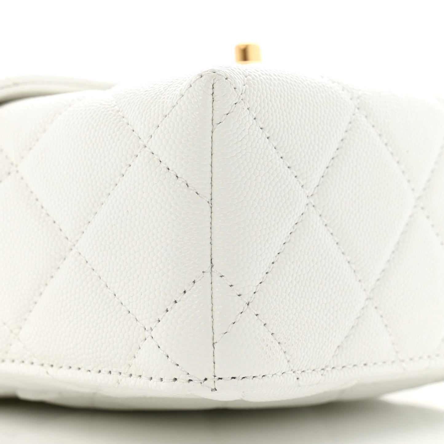 Caviar Quilted Handy Box Vanity Case White