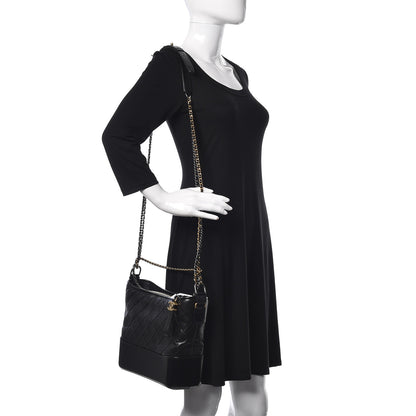 Chanel Aged Calfskin Quilted Medium Gabrielle Hobo Black 2 of 13
