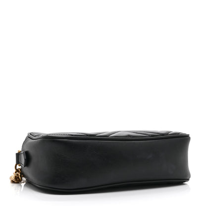 Gucci Calfskin Matelasse Small GG Marmont Chain Shoulder Bag Black 4 of 11