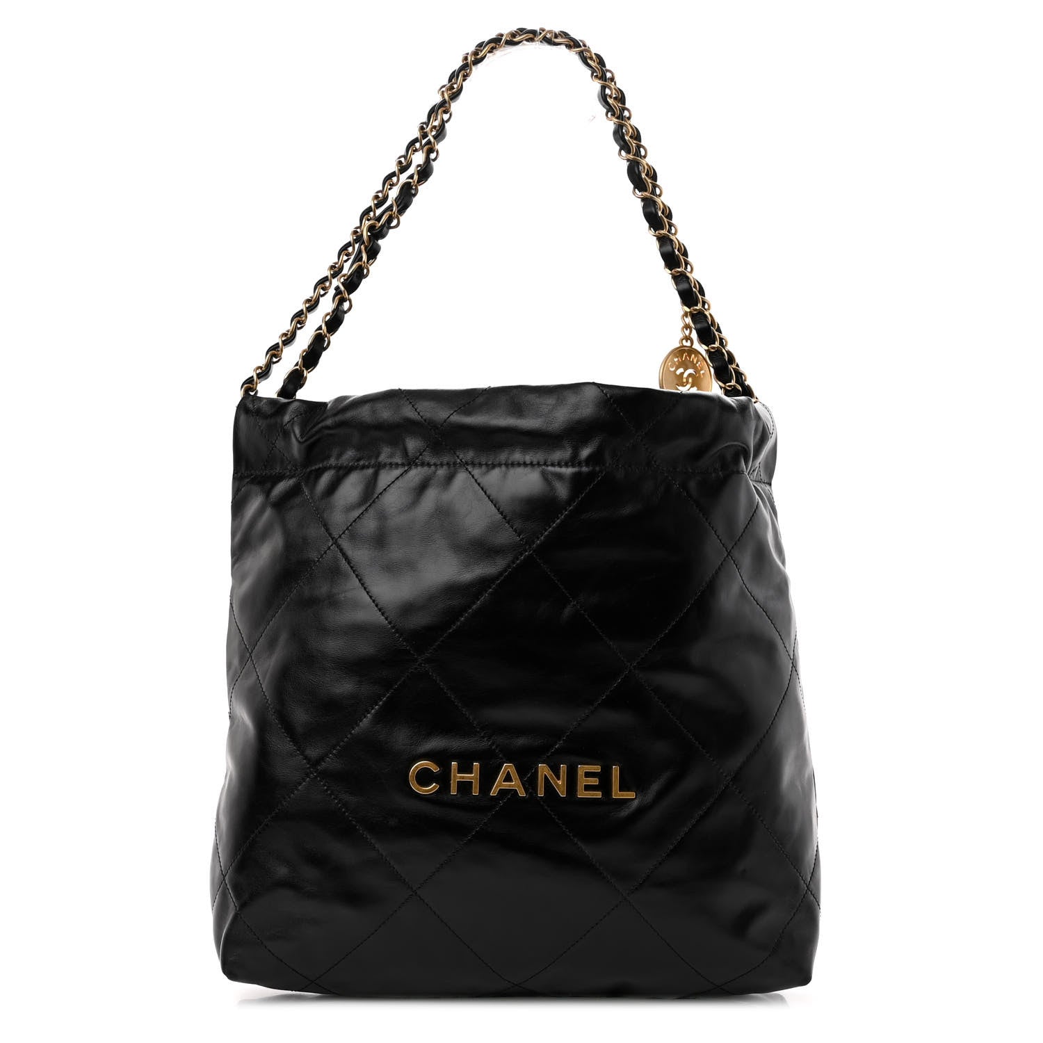 Chanel Shiny Calfskin Quilted Small Chanel 22 Black 3 of 11