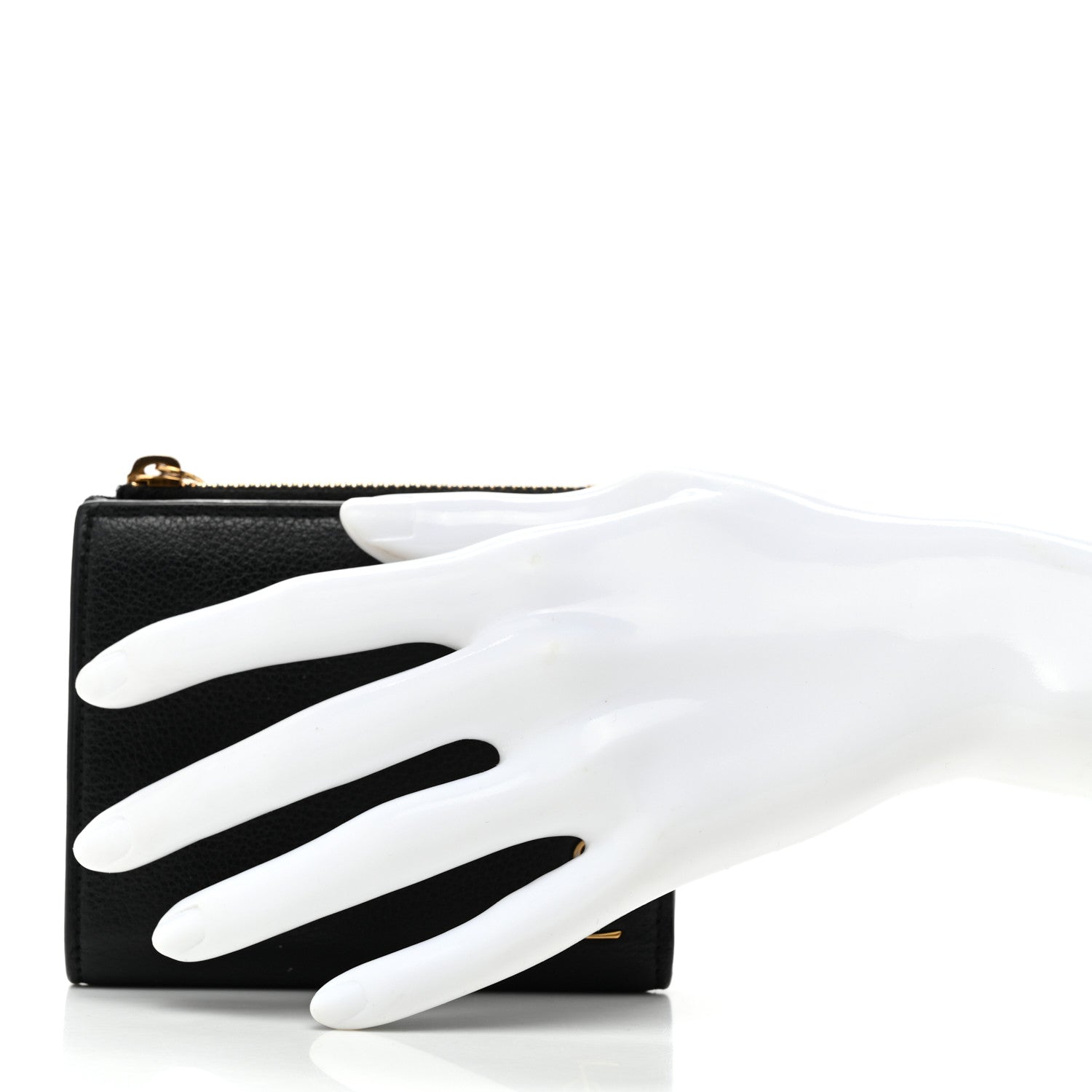 Saint Laurent Calfskin Compact Zip Wallet Black 2 of 7