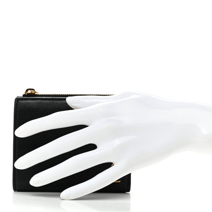 Saint Laurent Calfskin Compact Zip Wallet Black 2 of 7