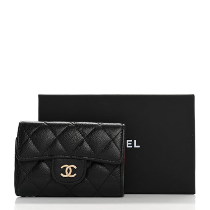 Chanel Caviar Quilted Crystal Zip Card Holder Wallet Black 8 of 8