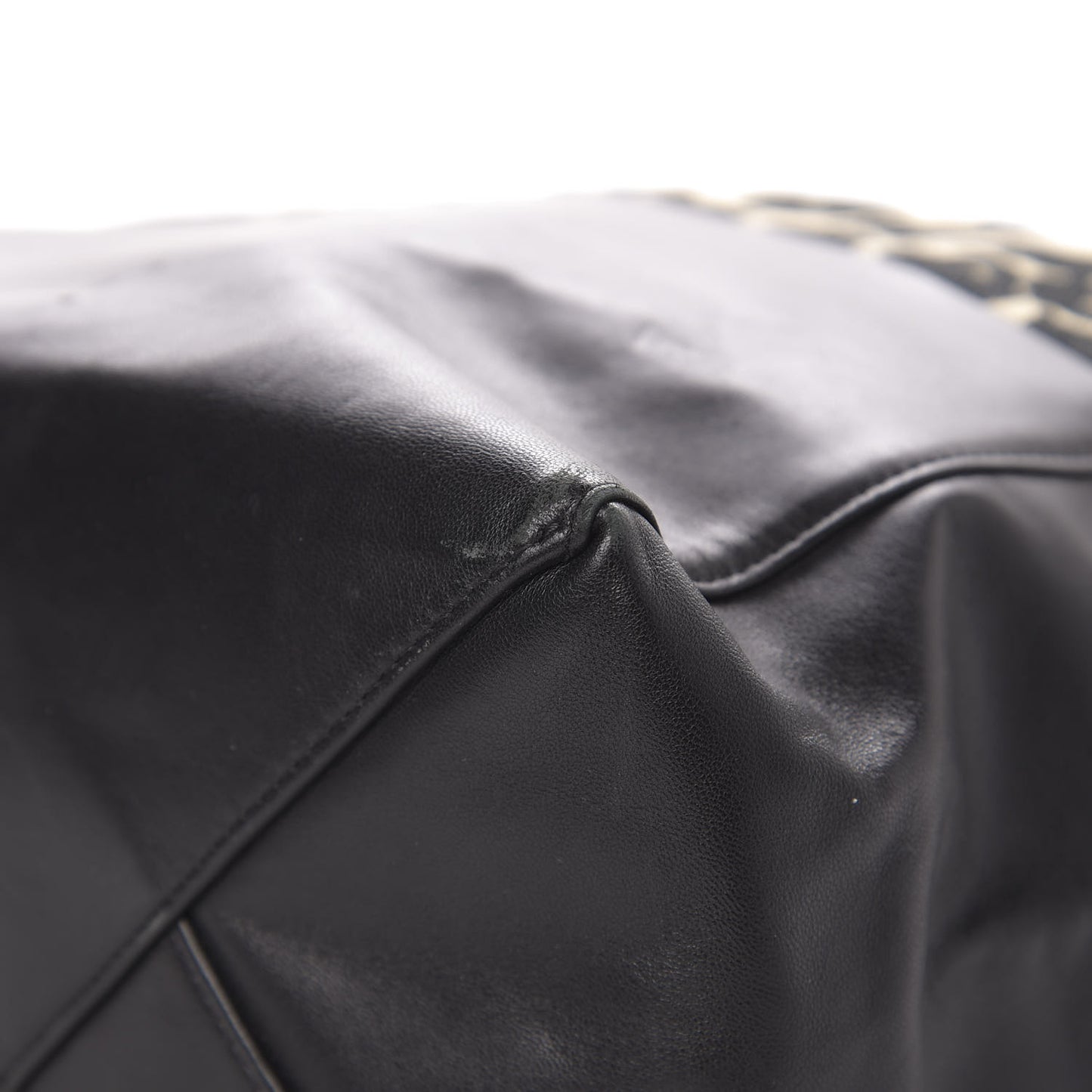Lambskin Jute Leopard Bi-Cabas Black