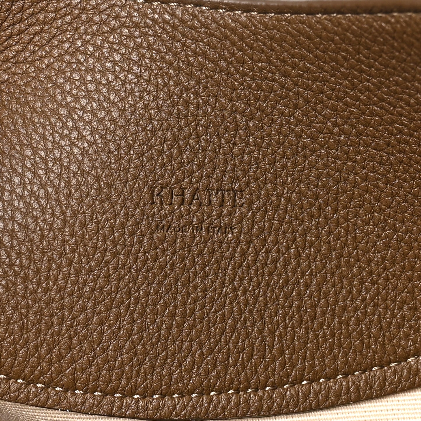 Canvas Calfskin Medium Lotus Tote Cream Dark Olive