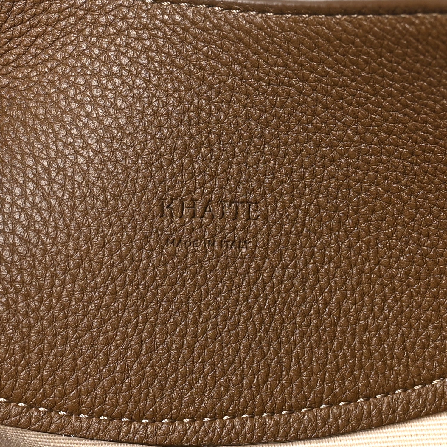 Khaite Canvas Calfskin Medium Lotus Tote Cream Dark Olive 6 of 9