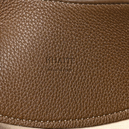 Khaite Canvas Calfskin Medium Lotus Tote Cream Dark Olive 6 of 9
