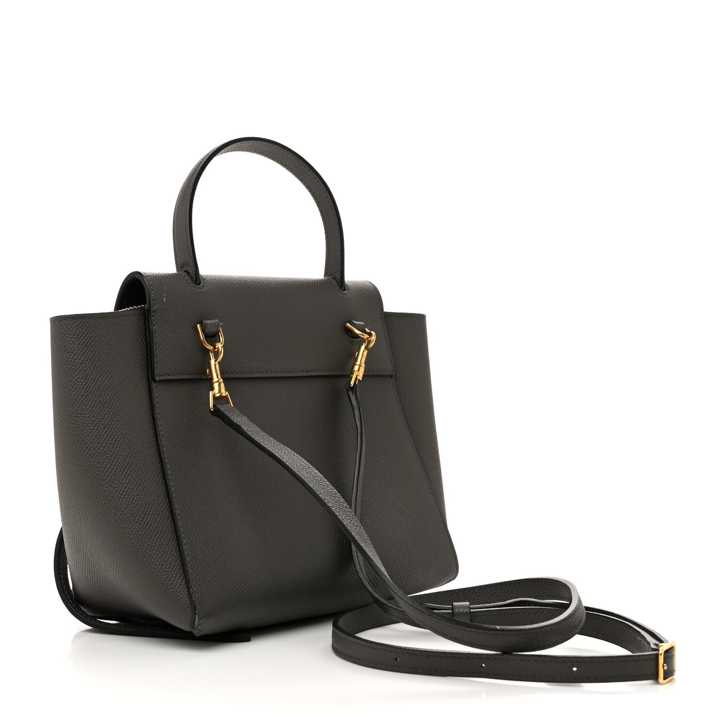Grained Calfskin Nano Belt Bag Grey