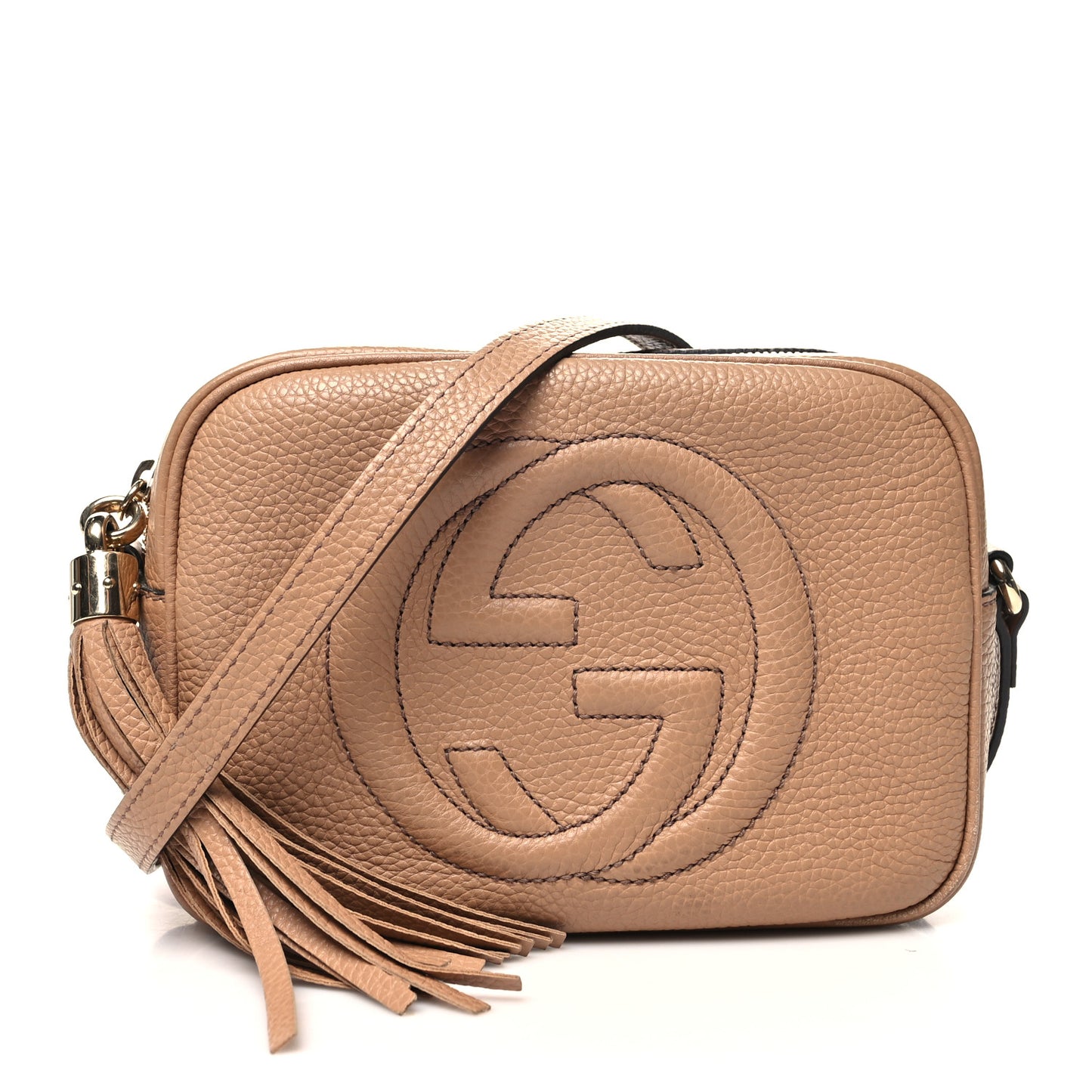 Pebbled Calfskin Small Soho Disco Bag Camelia