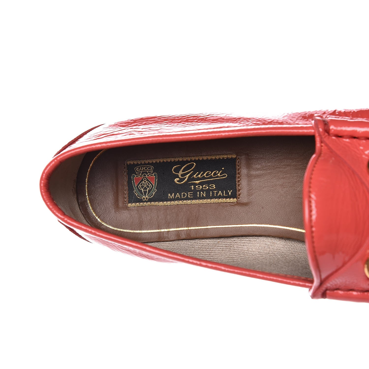 Gucci Patent Womens 1953 Horsebit Loafers 36 Coral 8 of 14