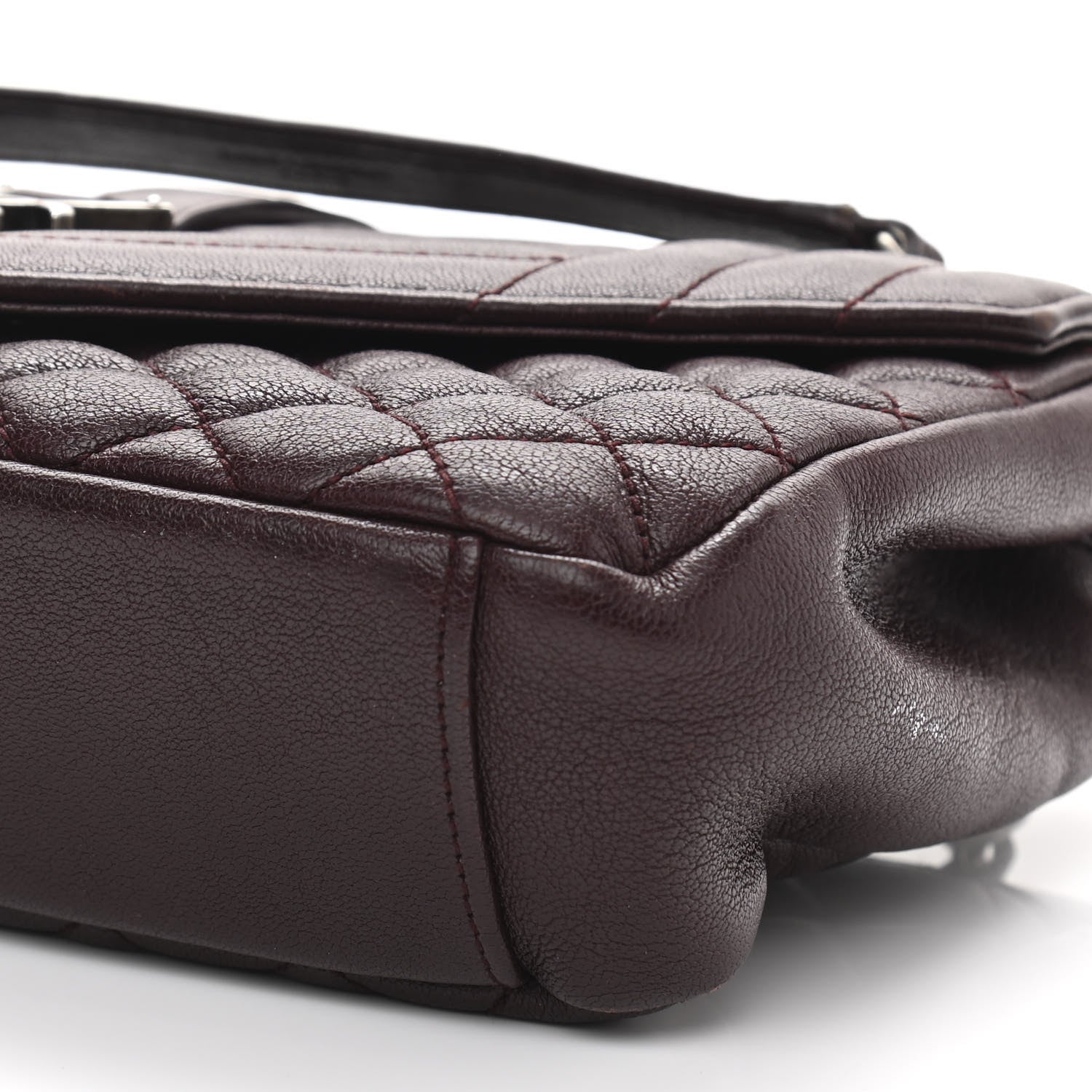 Saint Laurent Sheepskin Tri-Quilt Monogram Medium College Bag Bordeaux 11 of 14