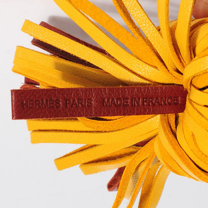 Hermes Lambskin Bi-Color Carmen Tassel Key Holder Brique Soleil 4 of 5