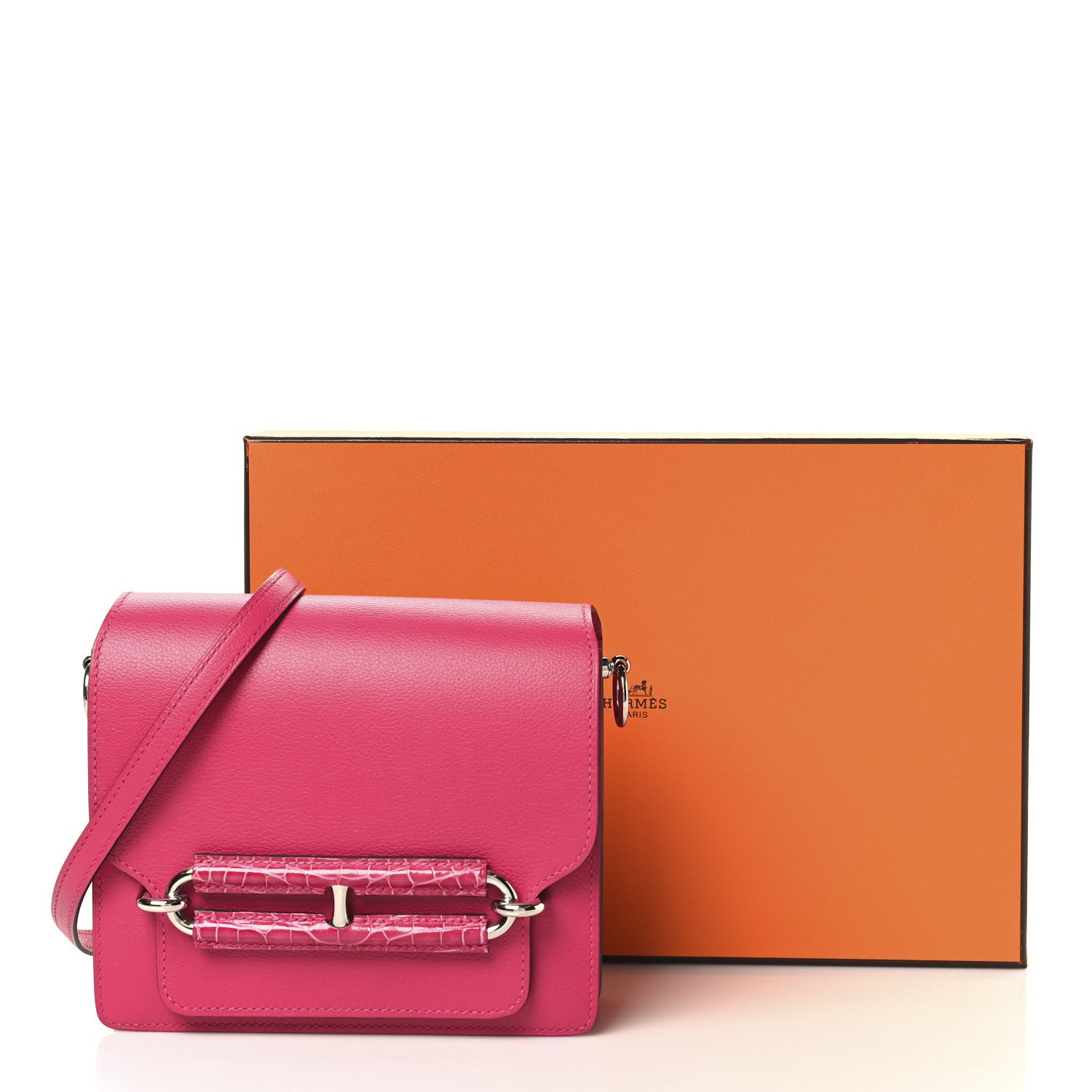 Hermes Evercolor Matte Alligator Mini Touch Sac Roulis Rose Mexico 13 of 13