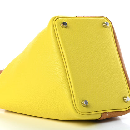 Hermes Taurillon Clemence Picotin 18 PM Lime Sesame 9 of 11