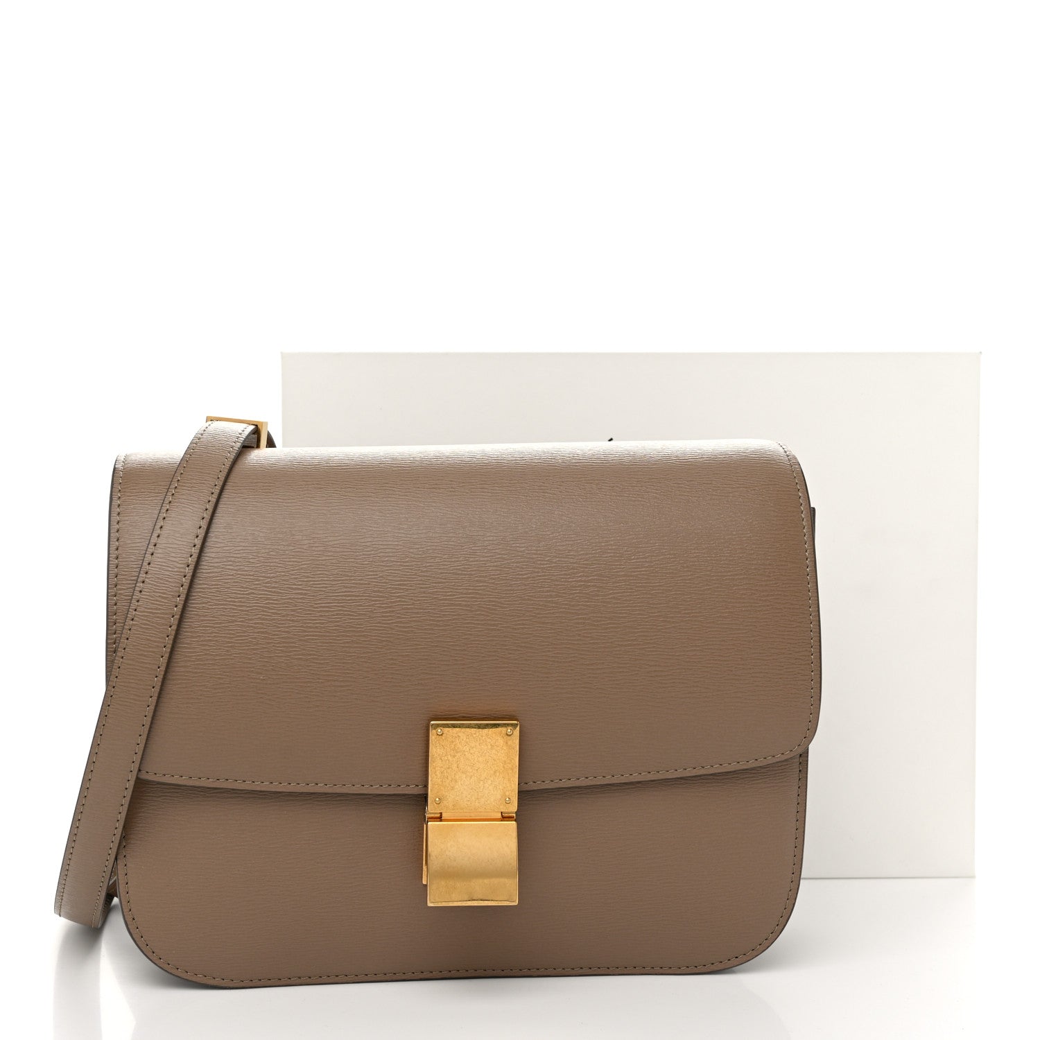 Celine Liege Calfskin Medium Classic Box Flap Bag Taupe 11 of 11