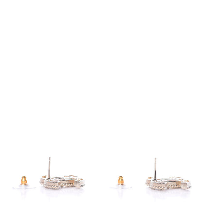 Chanel Pearl Crystal April In Paris CC Earrings Light Gold 2 of 4