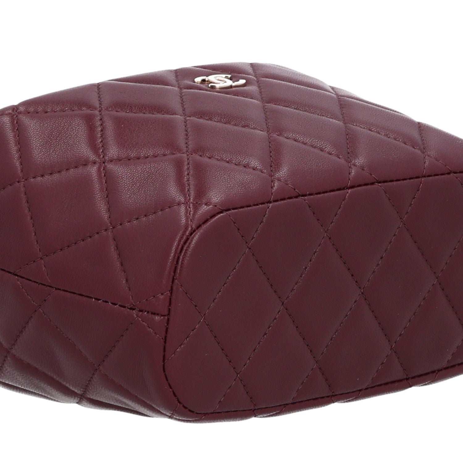 Chanel Lambskin Quilted Hobo Clutch With Chain Dark Burgundy 8 of 10