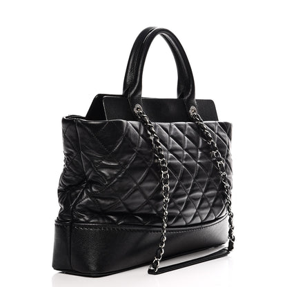 Chanel Lambskin Caviar Quilted Bi Coco Large Shopper Tote Black 3 of 9