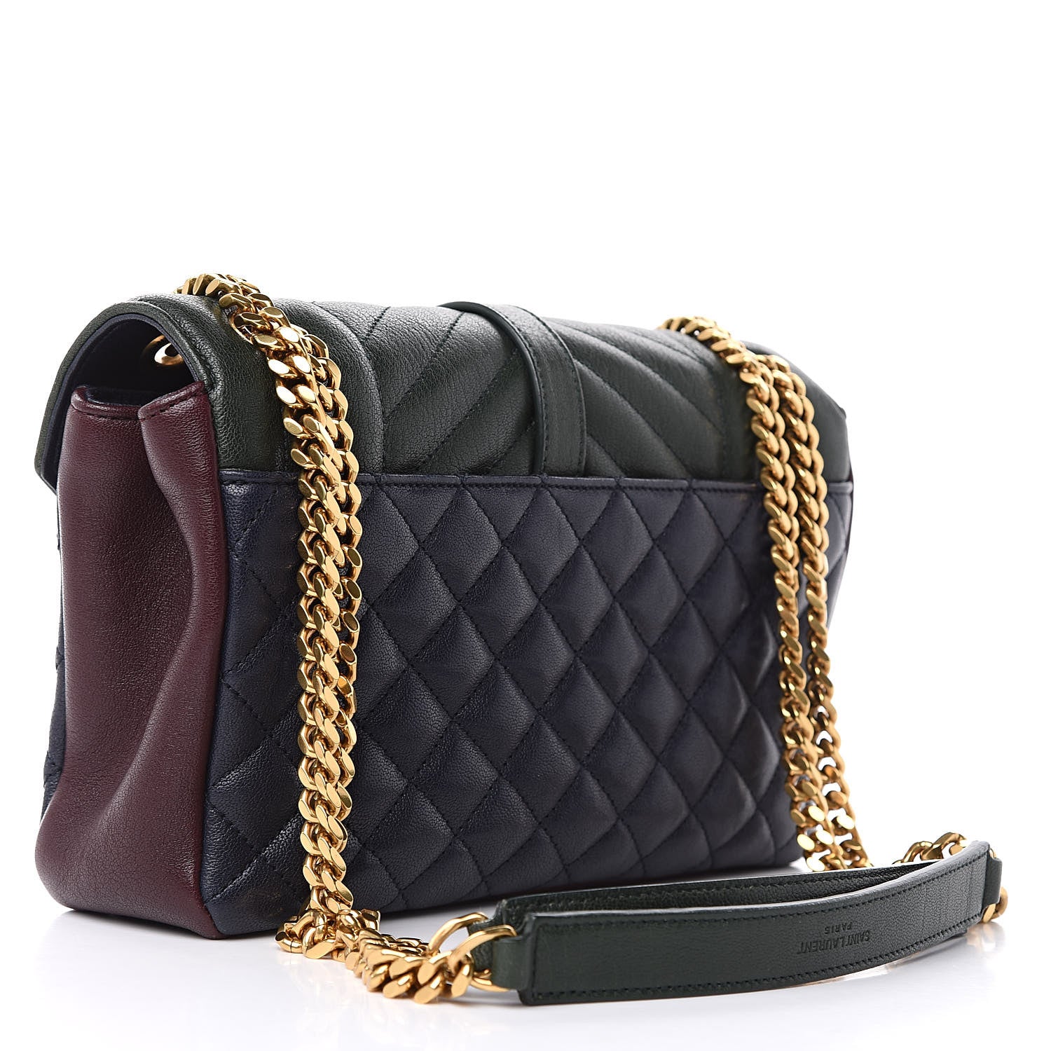 Saint Laurent Sheepskin Tri-Color Tri-Quilt Monogram Medium College Bag 3 of 12