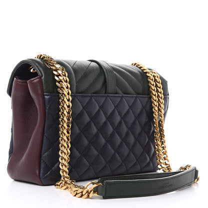 Saint Laurent Sheepskin Tri-Color Tri-Quilt Monogram Medium College Bag 3 of 12