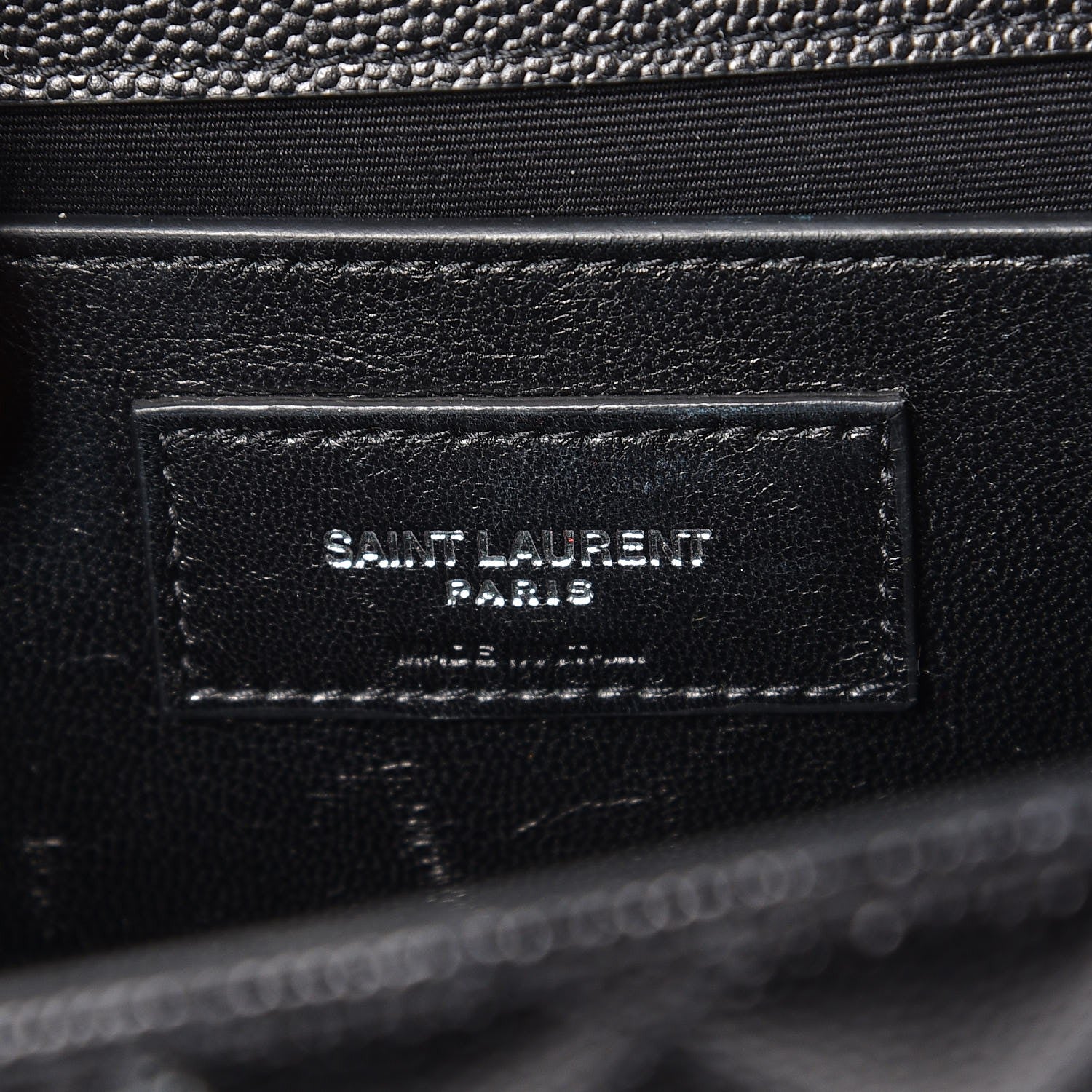 Saint Laurent Grain De Poudre Textured Mixed Matelasse Triquilt Medium Monogram Satchel Black 7 of 8