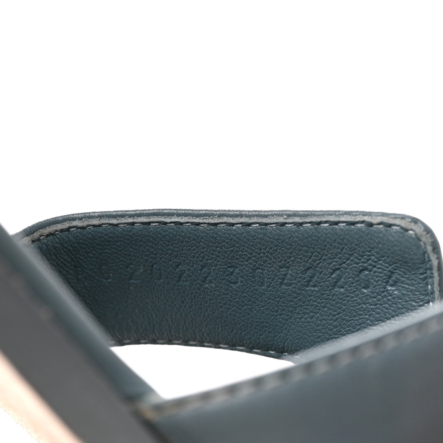 Hermes Box Calfskin Oran Sandals 37 Bleu Pinede 9 of 13