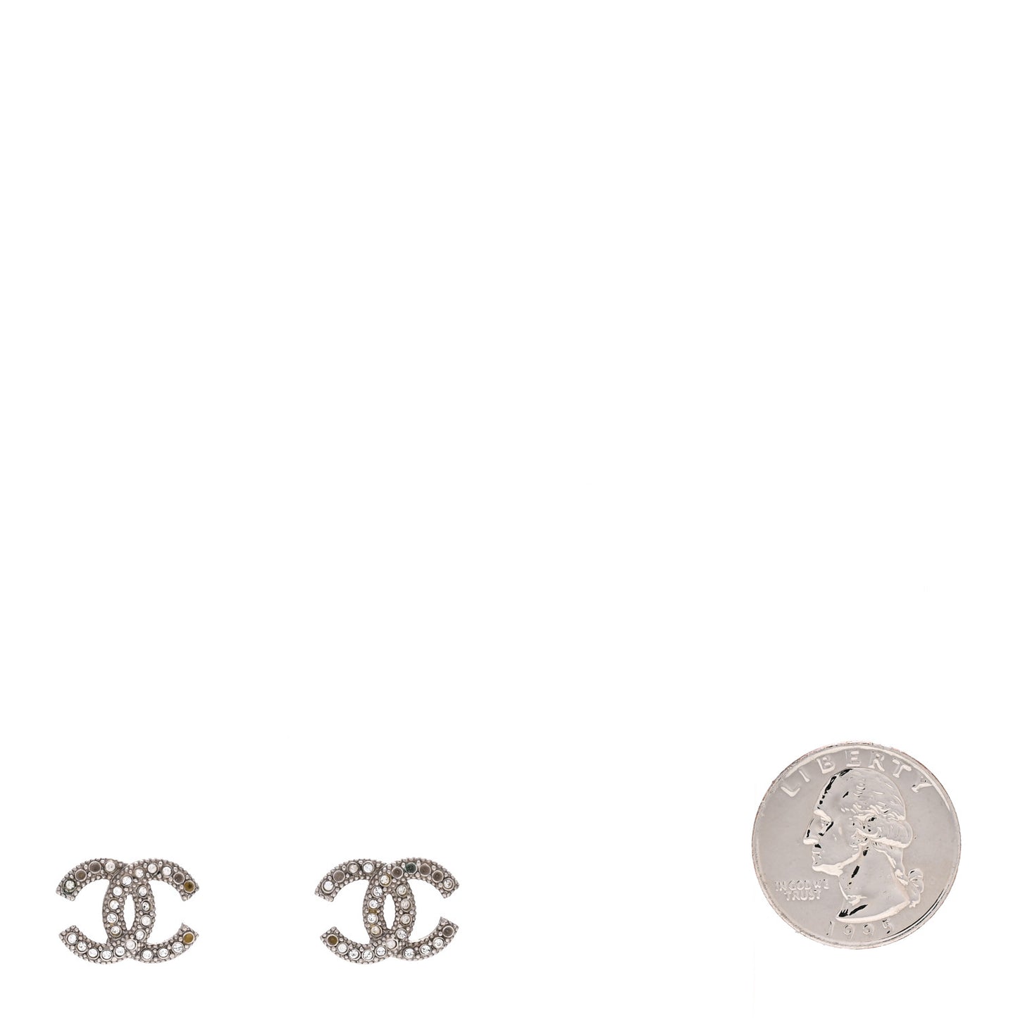 Crystal CC Earrings Silver