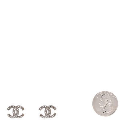 Chanel Crystal CC Earrings Silver 2 of 4