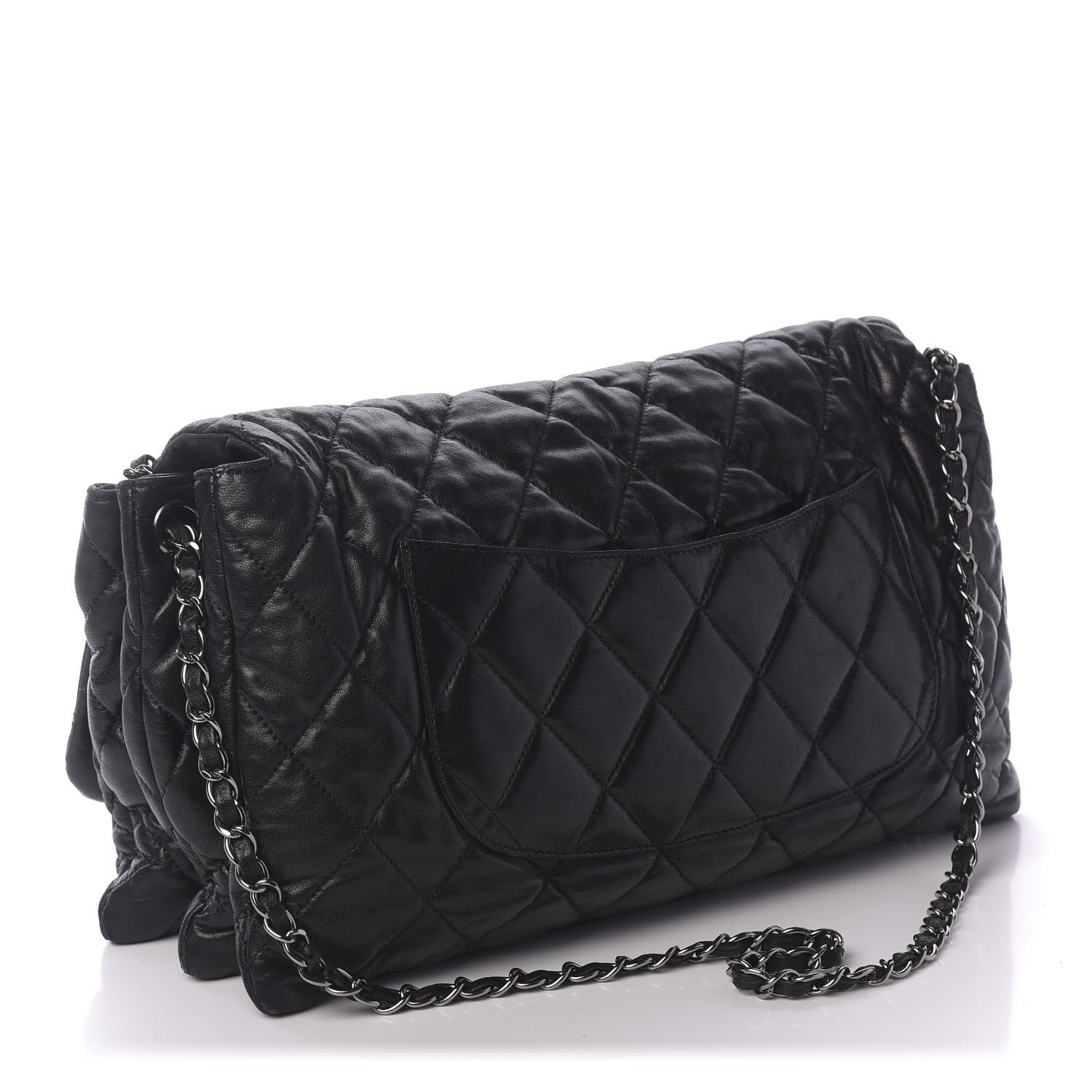 Chanel Lambskin Quilted Maxi Chanel 3 Flap Black 2 of 9
