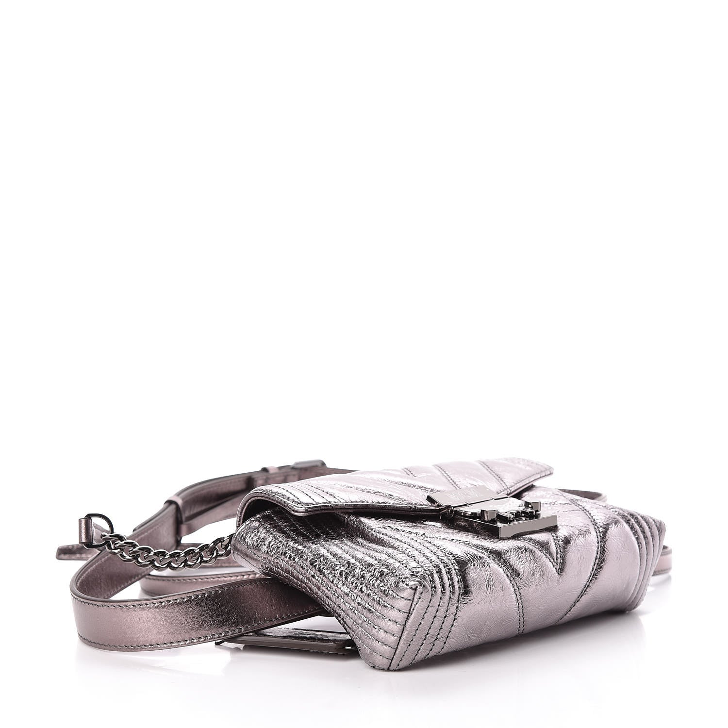 MCM Metallic Calfskin Small Patricia Belt Bag Berlin Silver 5 of 11