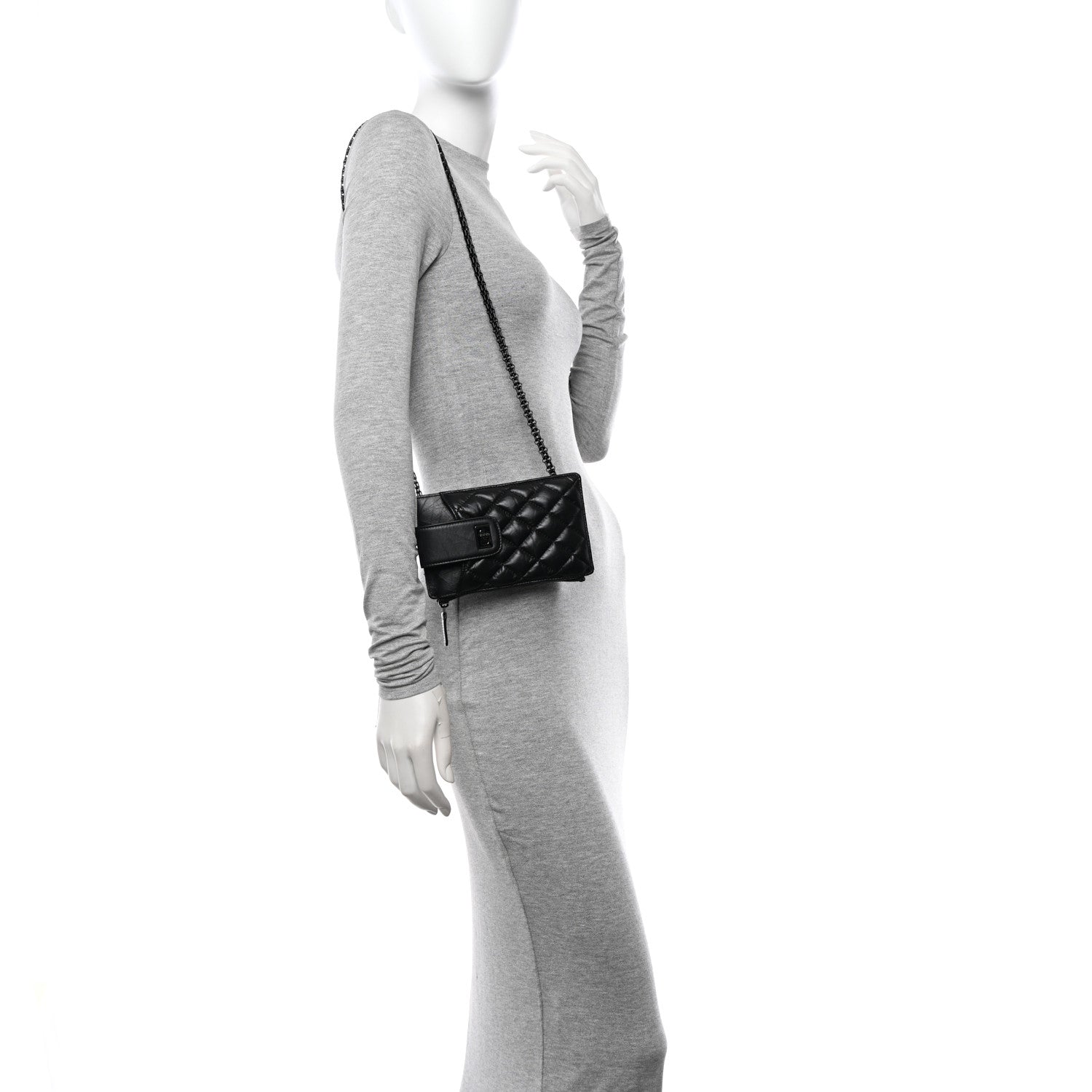 Chanel Aged Calfskin Quilted Reissue Phone Holder With Chain Bag So Black 2 of 10
