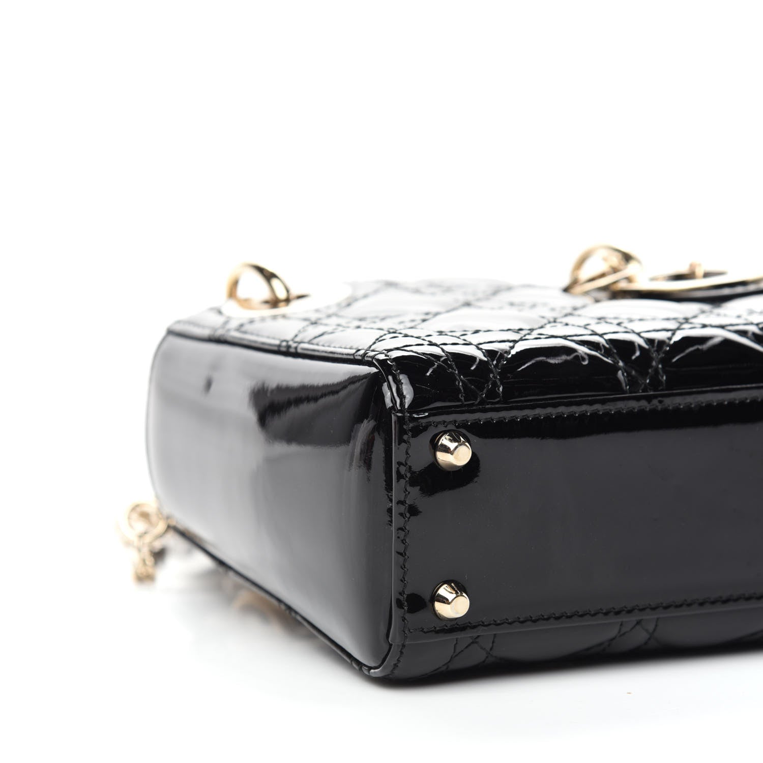 Christian Dior Patent Cannage Mini Lady Dior Black 7 of 9