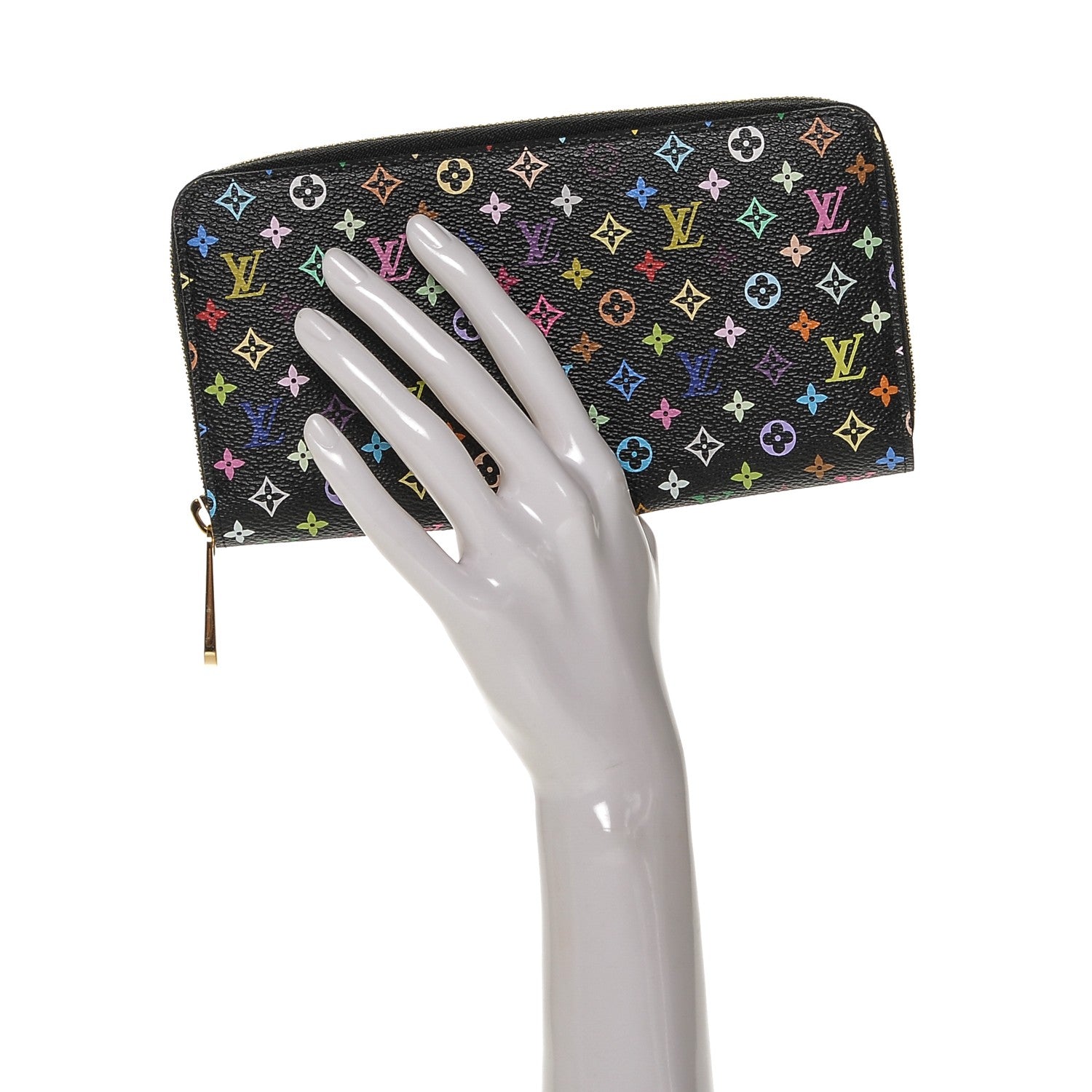 Louis Vuitton Monogram Multicolor Zippy Wallet Black Violet 2 of 6