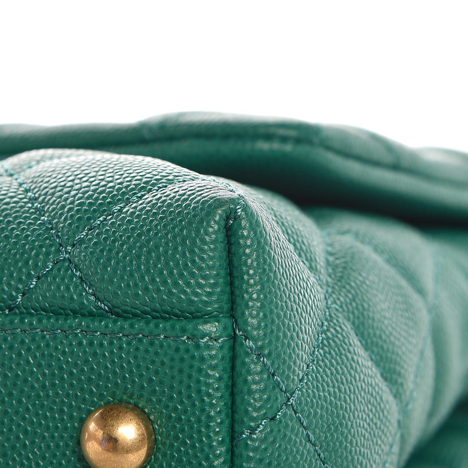 Chanel Caviar Quilted Small Coco Handle Flap Green 12 of 14