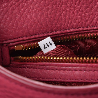 Prada Vitello Daino Push Lock Messenger Bag Peonia 8 of 8
