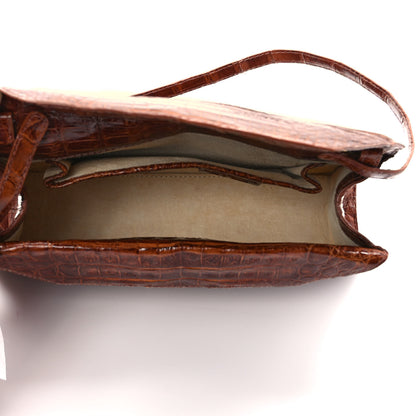 Nancy Gonzalez Crocodile Envelope Shoulder Bag Cognac 4 of 9