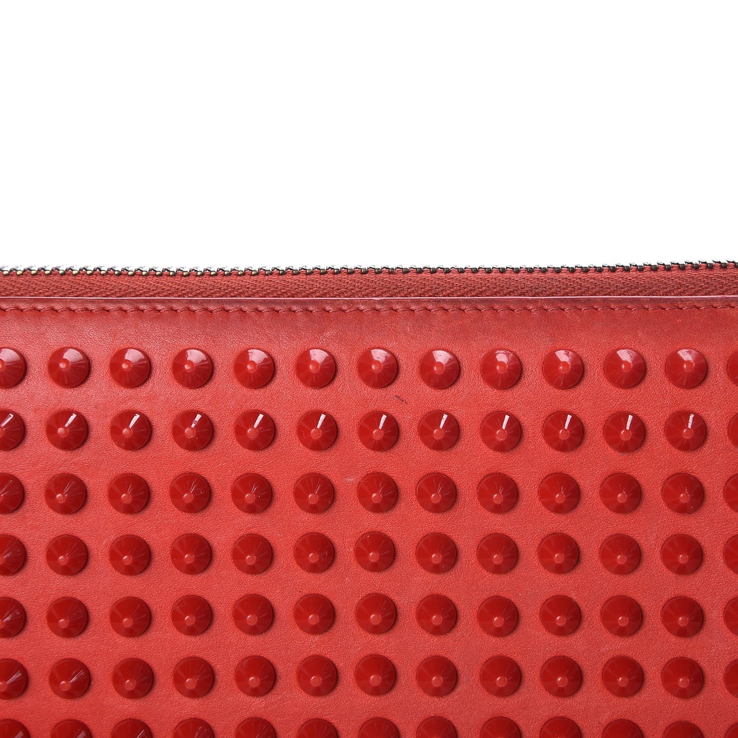 Calfskin Panettone Spiked Zip Around Wallet Rouge De Mars