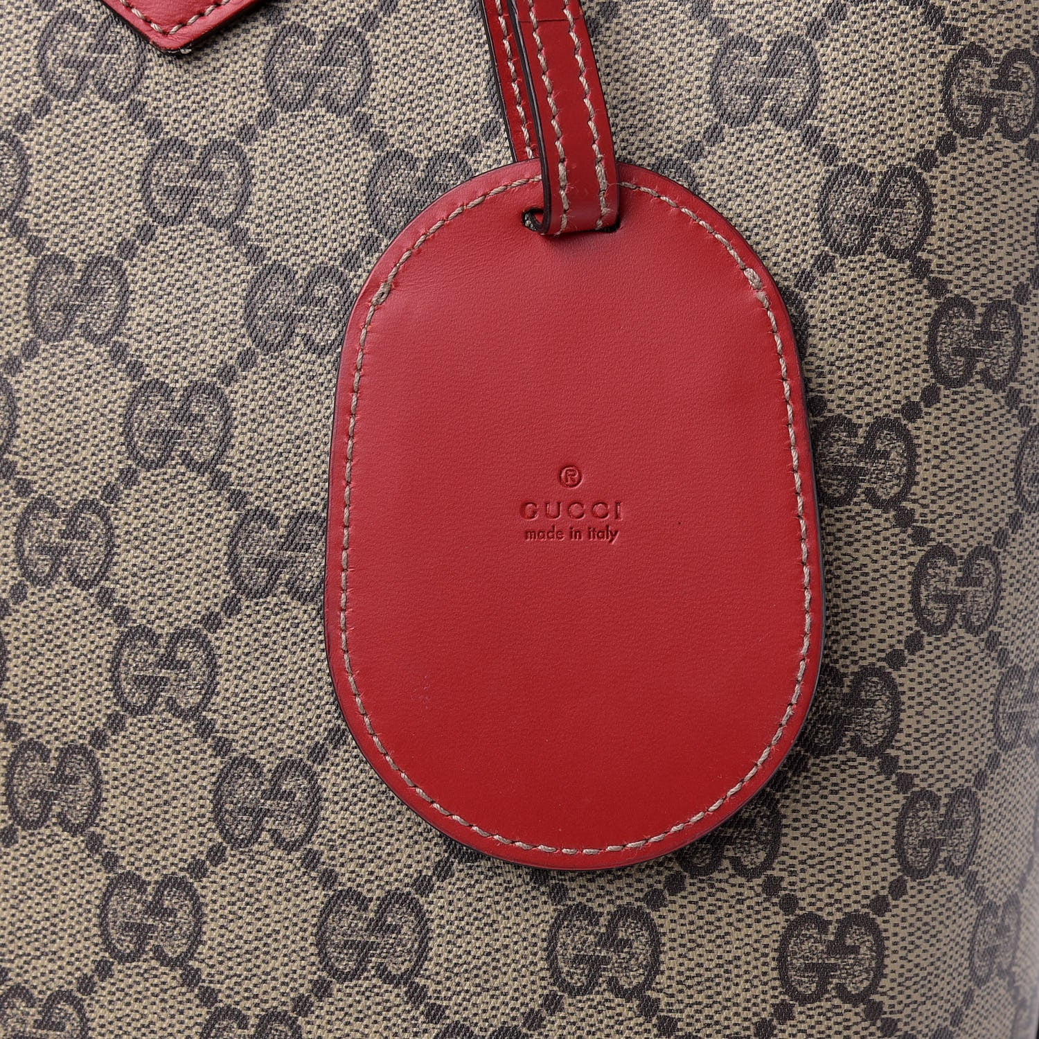 Gucci GG Supreme Monogram Medium Reversible Tote Beige Red 11 of 12